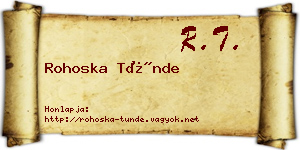 Rohoska Tünde névjegykártya